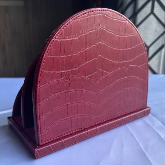 Cherry/Burgundy Leather-like Letter Holder - Picture 5 of 6